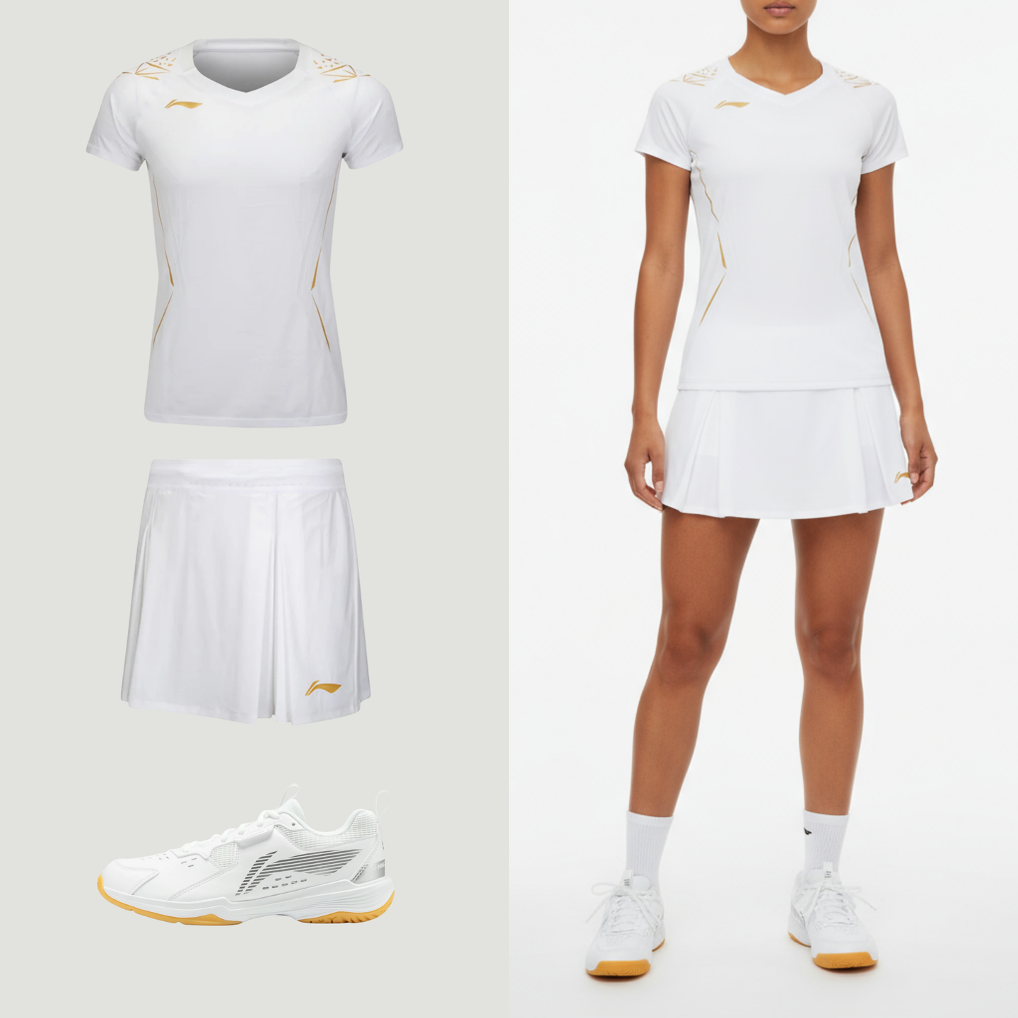 Li-Ning International Nya Vita Damer