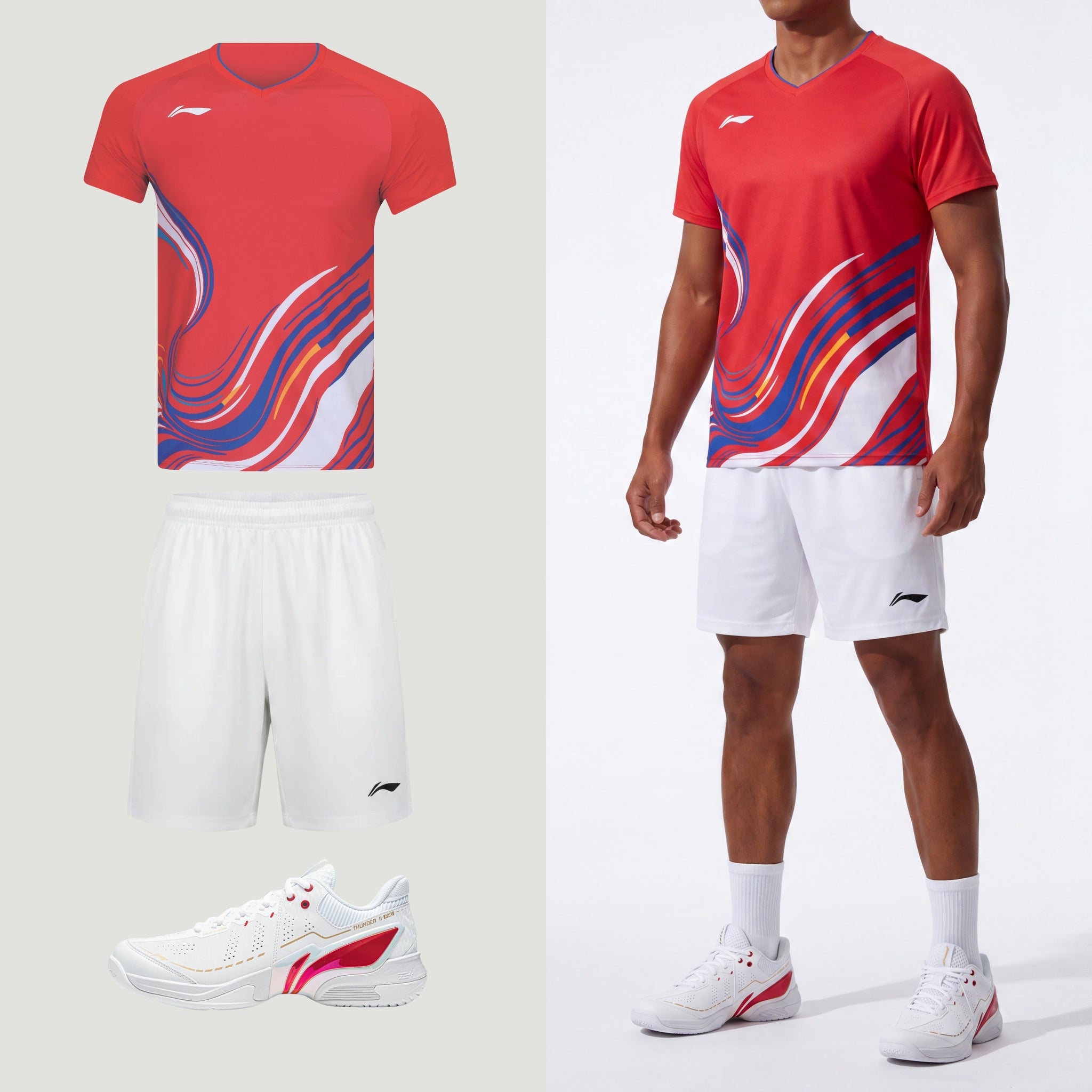 Li-Ning Wave Stripes Red Unisex