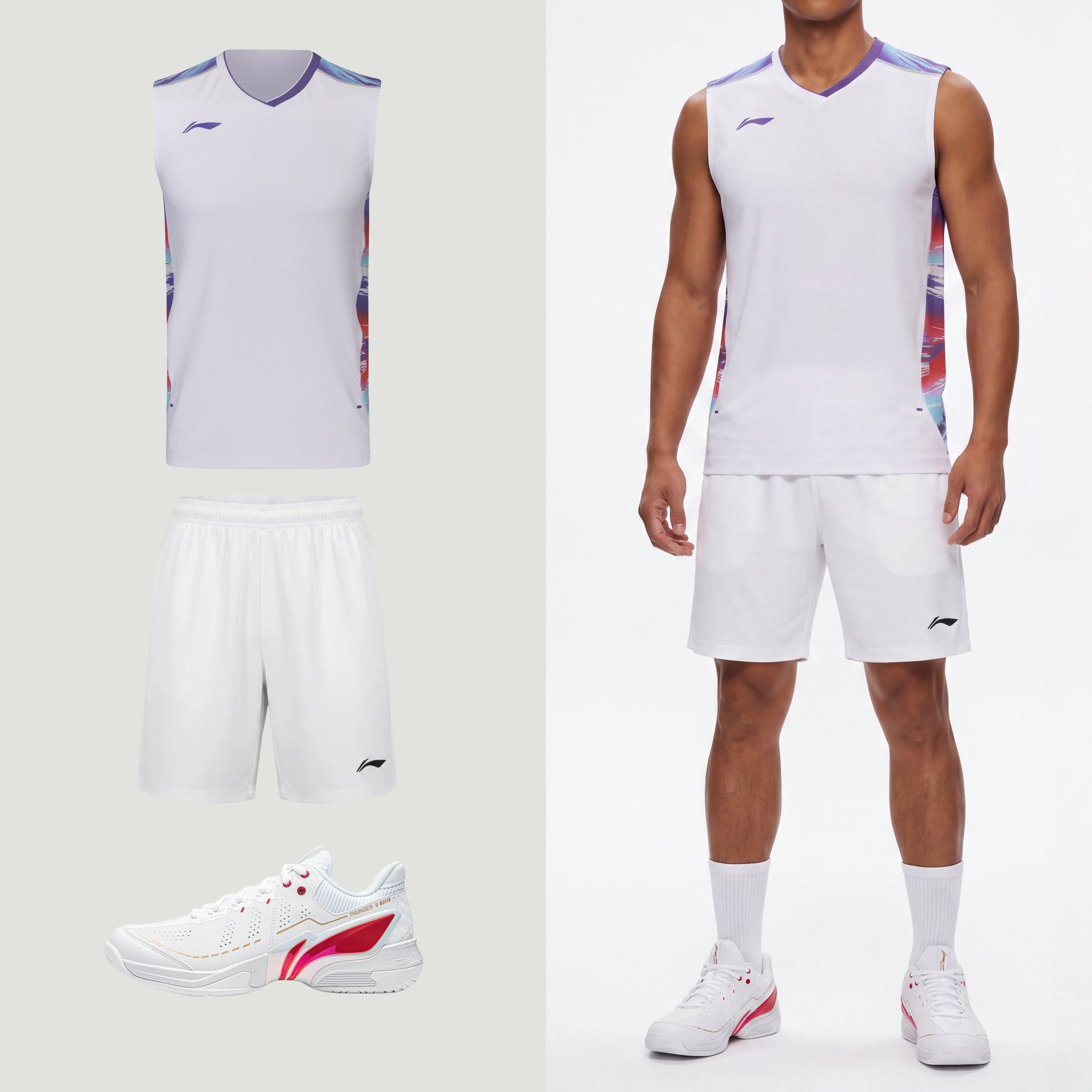 Li-Ning Polar Stripes White Tanktop