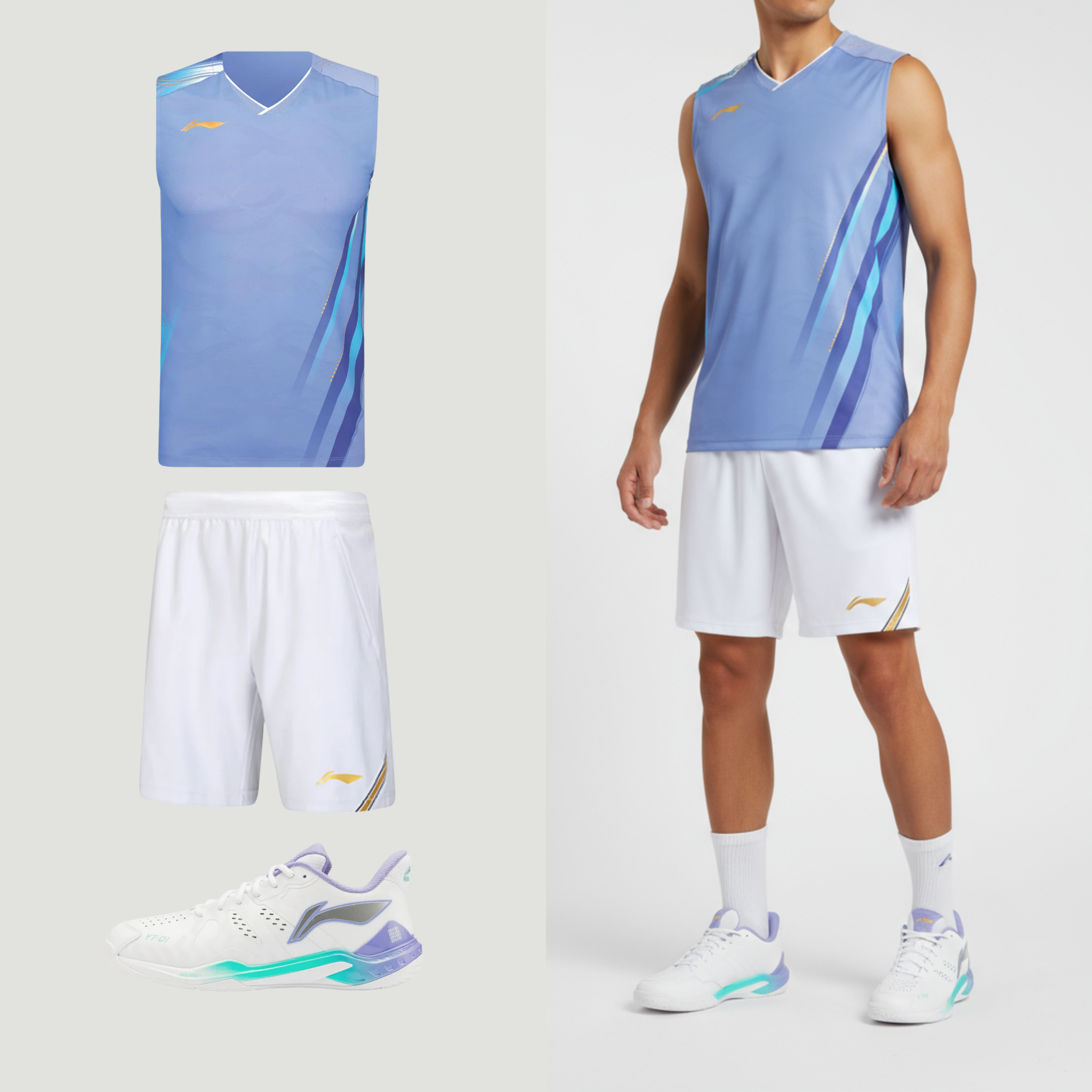 Li-Ning Side Effect Ljusblå Linne